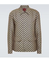 Gucci - GG Linen-blend Canvas Jacket - Lyst