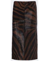 Jonathan Simkhai - Tobiana Zebra-Print Calf Hair Midi Skirt - Lyst