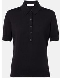Carolina Herrera - Silk And Cotton-Blend Polo Shirt - Lyst