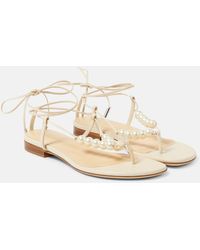 Magda Butrym - Faux-pearl Embellished Leather Sandals - Lyst