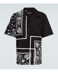 Dolce & Gabbana Camisa de algodon estampada - Negro