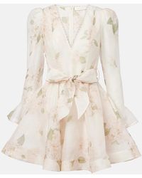 Zimmermann - Balance Linen And Silk Minidress - Lyst
