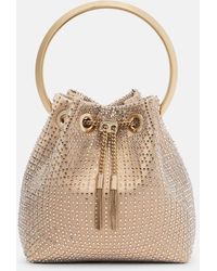 Jimmy Choo - Bon Bon Small Embellished Satin Bucket Bag - Lyst