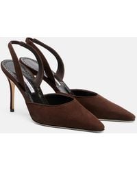 Manolo Blahnik - Borelapla Suede Slingback Pumps - Lyst