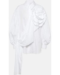 Simone Rocha - Floral-applique Cotton Poplin Shirt - Lyst