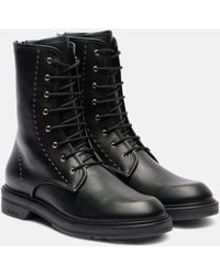 Max Mara - Urbancombat Leather Combat Boots - Lyst