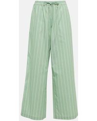 Marni - Striped Wide-leg Cotton Poplin Pants - Lyst