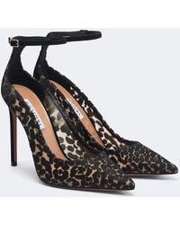 Aquazzura - Panthera Leopard-Print Mesh Pumps - Lyst