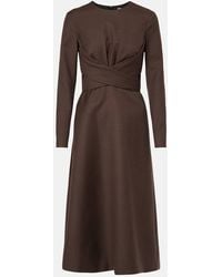 Emilia Wickstead - Midikleid Elta Aus Wolle - Lyst