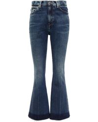 Womens Clothing Jeans Flare and bell bottom jeans Akris Denim Farid Printed High-rise Flared Jeans in Blue 