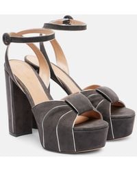 Gianvito Rossi - 125 Suede Platform Sandals - Lyst