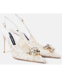 Dolce & Gabbana - Lace Slingback Pumps - Lyst