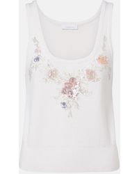 Rabanne - Top En Laine Et Cachemire A Sequins - Lyst