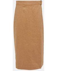Vince - Buckle Linen-blend Wrap Skirt - Lyst