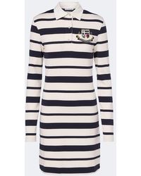 Acne Studios - Striped Cotton-Blend Jersey Polo Dress - Lyst