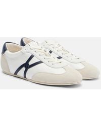 Veronica Beard - Leather-Trimmed Canvas Sneakers - Lyst