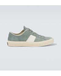 Tom Ford - Cambridge Leather-Trimmed Suede Sneakers - Lyst