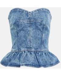 Isabel Marant - Solizinia Ruffle-Trimmed Denim Top - Lyst