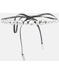 Alessandra Rich - Crystal-embellished Leather Choker - Lyst