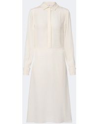 Fendi - Chevron Jacquard Silk Midi Dress - Lyst