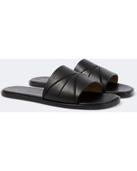 Loewe - Origami Leather Slides - Lyst