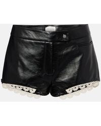 Magda Butrym - Lace-Trimmed Leather Shorts - Lyst