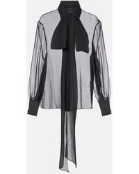 Valentino - Silk Chiffon Scarf Blouse - Lyst