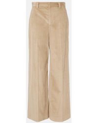 Brunello Cucinelli - High-Rise Wide-Leg Corduroy Pants - Lyst