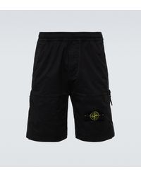 Stone Island Stretch-cotton Bermuda Shorts - Black