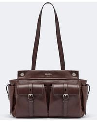 Prada - Route Medium Leather Tote Bag - Lyst