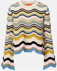La DoubleJ - Chevron Crochet Cotton Sweater - Lyst