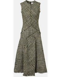 Erdem - Draped Tweed Midi Dress - Lyst