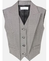 McQueen - Wool-Mohair Houndstooth Waistcoat - Lyst