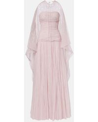 Marmar Halim - Caped Pleated Bustier Gown - Lyst