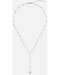 Sydney Evan - Cross 14Kt Pendant Necklace With Diamonds - Lyst