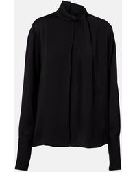 Tom Ford - Draped Silk Satin Blouse - Lyst
