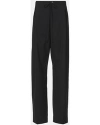 KHAITE - Trenton Wool Wide-Leg Pants - Lyst