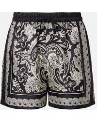 Nili Lotan - Frances Paisley Silk Twill Shorts - Lyst