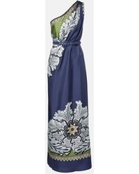 La DoubleJ - Robe Longue Roy En Soie A Fleurs - Lyst