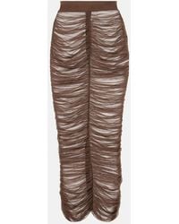 Alex Perry - Ruched Mesh Midi Skirt - Lyst
