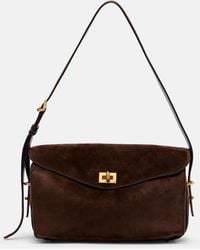 Balenciaga - Le 7 Medium Suede Shoulder Bag - Lyst