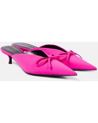 Balenciaga - Knife Bow Leather-trimmed Pumps - Lyst