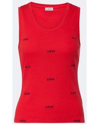 Loewe - Logo Ribbed-Knit Cotton-Blend Tank Top - Lyst