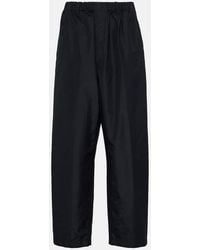 Lemaire - High-rise Tapered Silk Pants - Lyst
