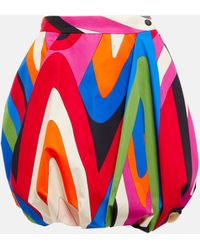 Emilio Pucci - Mini-jupe imprimee en coton - Lyst