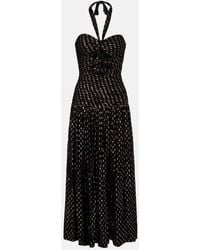 Zimmermann - Daylight Halterneck Lame Midi Dress - Lyst