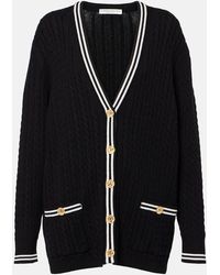 Alessandra Rich - Cable-Knit Cotton Cardigan - Lyst