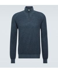 Brioni - Pullover in lana, cashmere e seta con zip - Lyst