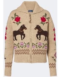 Polo Ralph Lauren - Intarsia Wool And Cotton Zip-Up Cardigan - Lyst