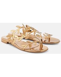 Gianvito Rossi - Flavia Metallic Leather Slides - Lyst